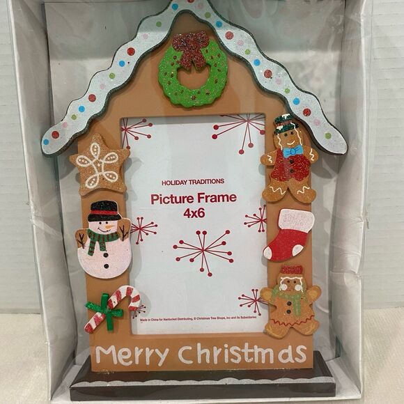 Holiday Traditions Picture Frame 4x6 Merry Christmas. Never Used. - Picture 2 of 4